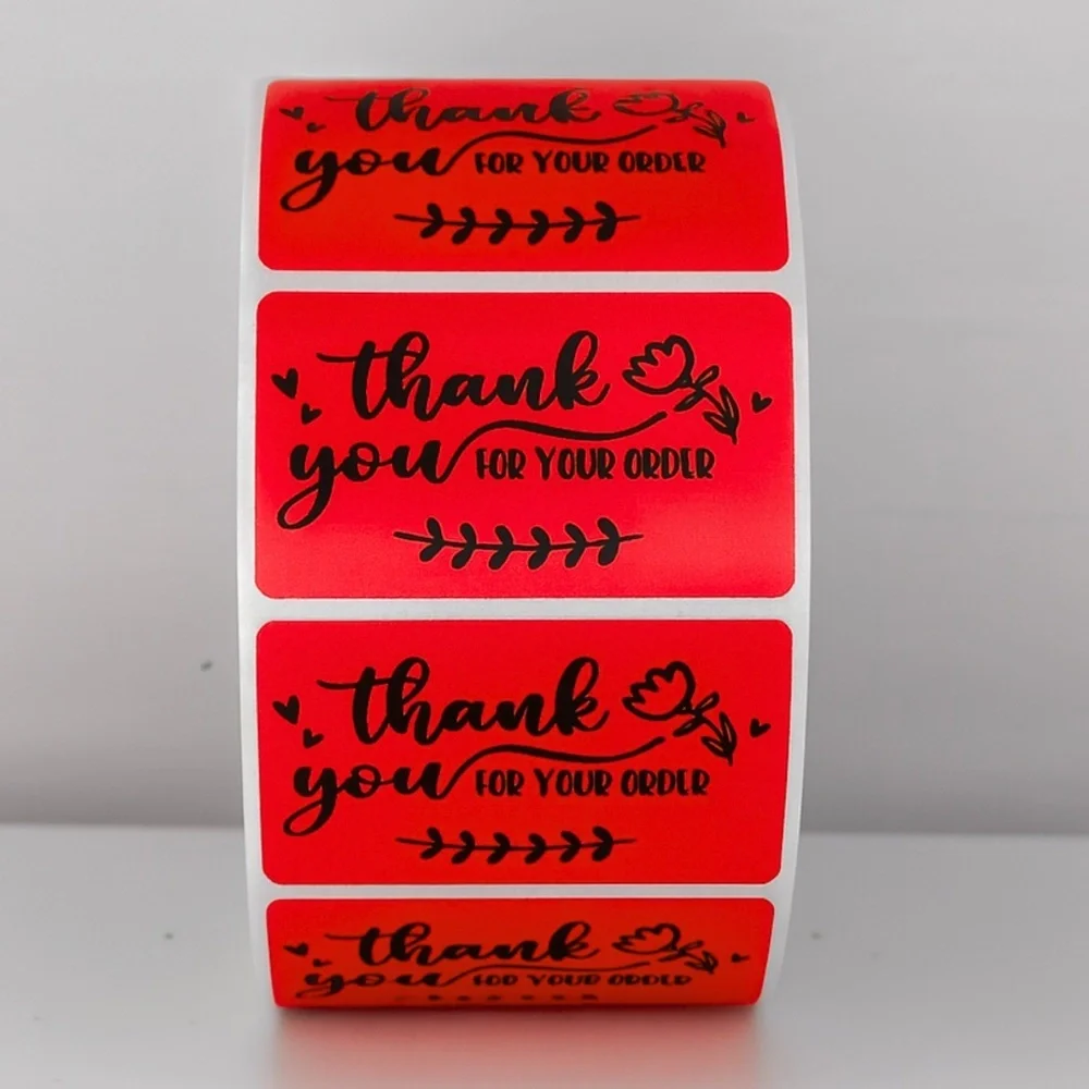 💖 Thank You For Your Order Stickers | Pack of 100 | 2x1 Inch | Small Business